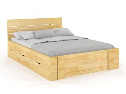 Masívna posteľ Arhus z borovice s úložným priestorom (Farba Prírodná, Rozmer postele 90 x 200 cm)