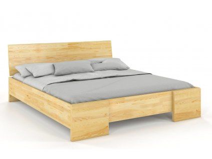 Drevená posteľ z borovice Hessler High (Farba Prírodná, Rozmer postele 90 x 200 cm)