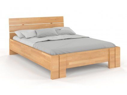 Buková posteľ Arhus High s úložným priestorom (Farba Prírodná, Rozmer postele 200 x 200 cm)