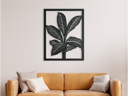 Vyrezávaný obraz Rozprestreté listy (Farba obrazu Sivá, Rozmer obrazu 22,5 x 29 cm)