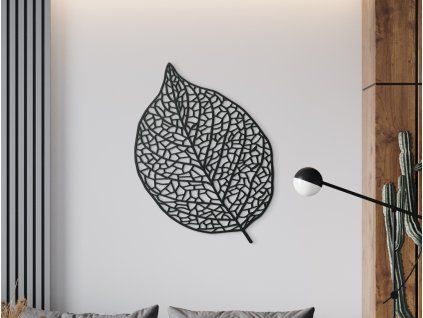 Drevená nálepka List Buku lesného (Farba obrazu Sivá, Rozmer obrazu 29,5 x 22,5 cm)