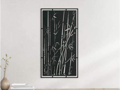 Drevený obraz Bambus (Farba obrazu Sivá, Rozmer obrazu 31,5 x 16,5 cm)