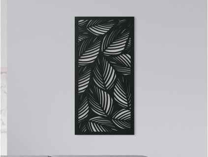 Drevený obraz na stenu Lístie v zátiší (Farba obrazu Sivá, Rozmer obrazu 31,5 x 15,5 cm)