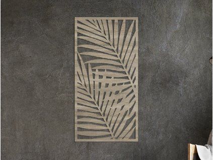3D obraz na stenu Palmové listy (Farba obrazu Sivá, Rozmer obrazu 31,5 x 16 cm)