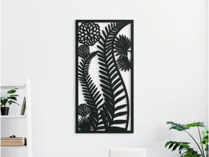 Vyrezávaný obraz Paprade (Farba obrazu Sivá, Rozmer obrazu 31,5 x 16 cm)