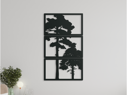 Viacdielny obraz Stromy (Farba obrazu Sivá, Rozmer obrazu 45,5 x 26 cm)