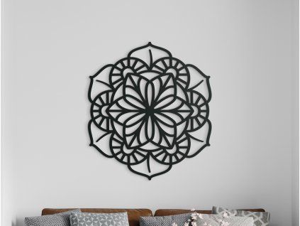 Geometrická mandala na stenu (Farba obrazu Sivá, Rozmer obrazu 35 x 30,5 cm)