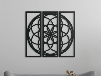 Rodinná mandala na stenu (Farba obrazu Sivá, Rozmer obrazu 30,5 x 33 cm)