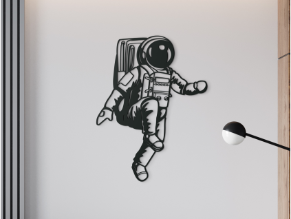 Drevená nálepka Astronaut (Farba obrazu Sivá, Rozmer obrazu 29,5 x 22,5 cm)