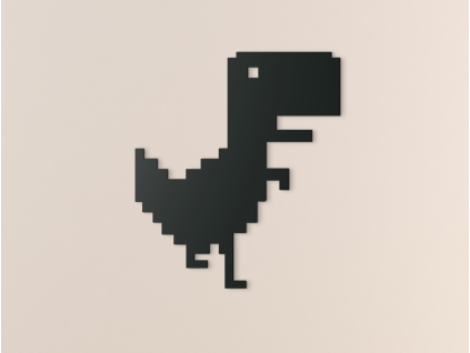 Detská nálepka na stenu Dinosaurus (Farba obrazu Sivá, Rozmer obrazu 26,5 x 22,5 cm)