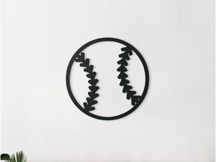 Drevená nálepka Baseballová lopta (Farba obrazu Sivá, Rozmer obrazu 22,5 x 22,5 cm)