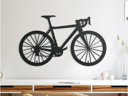 Drevená nálepka na stenu Bicykel (Farba obrazu Sivá, Rozmer obrazu 18,5 x 31 cm)