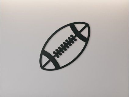 Drevená nálepka Lopta na Rugby (Farba obrazu Sivá, Rozmer obrazu 22,5 x 21,5 cm)