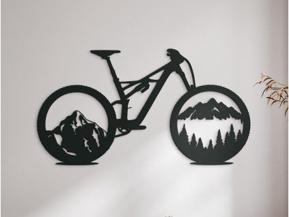 Drevená nálepka Horský bicykel (Farba obrazu Sivá, Rozmer obrazu 17,5 x 31,5 cm)