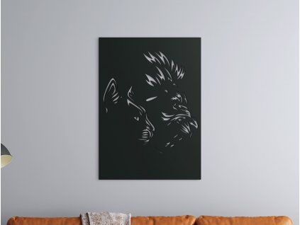Drevený obraz na stenu Levica a lev (Farba obrazu Sivá, Rozmer obrazu 31,5 x 21,5 cm)