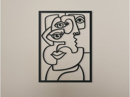 Kubistický obraz na stenu Oči (Farba obrazu Sivá, Rozmer obrazu 30 x 22,5 cm)
