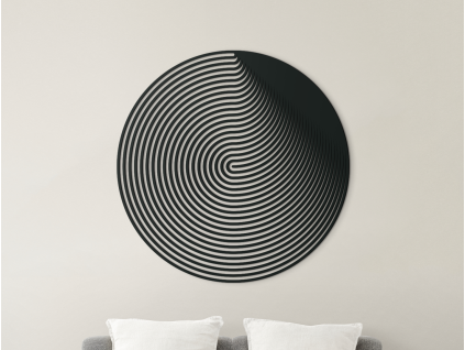 Drevený obraz Abstraktný gong (Farba obrazu Sivá, Rozmer obrazu 22,5 x 22,5 cm)