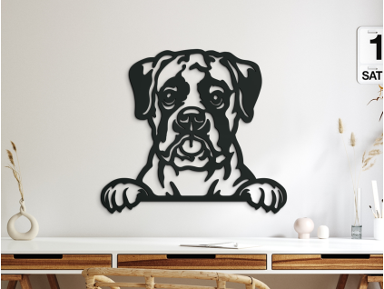 Drevený obraz na stenu Boxer (Farba obrazu Sivá, Rozmer obrazu 28,5 x 31,5 cm)