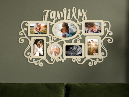 Rodinný fotorámik na viac fotiek Family