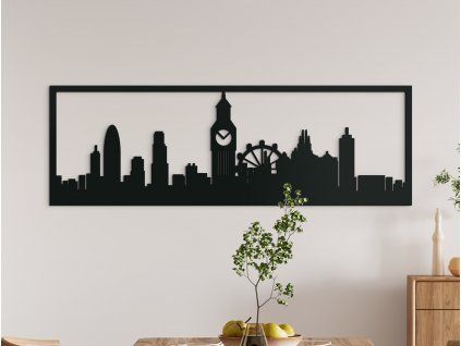 Obraz Londýn panoráma (Farba obrazu Sivá, Rozmer obrazu 20,5 x 62 cm)