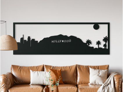 Obraz Los Angeles panoráma (Farba obrazu Sivá, Rozmer obrazu 20,5 x 62 cm)