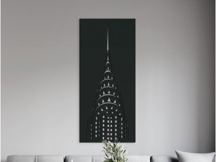 Obraz Chrysler Building, New York (Farba obrazu Sivá, Rozmer obrazu 45,5 x 20,5 cm)