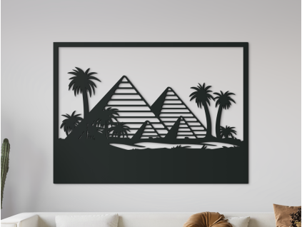Obraz Pyramídy v Gíze (Farba obrazu Sivá, Rozmer obrazu 33,5 x 45,5 cm)