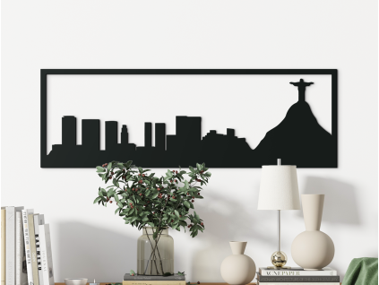 Obraz Rio de Janeiro panoráma (Farba obrazu Sivá, Rozmer obrazu 20,5 x 62 cm)