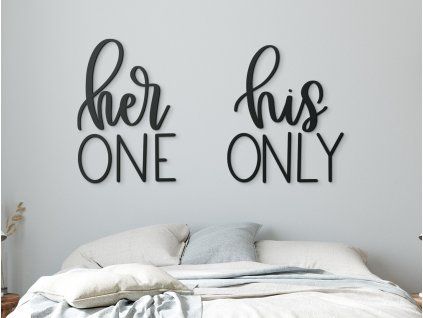 Nápis na stenu Her one His only