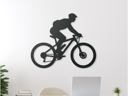 Nálepka na stenu Cyklista (Farba obrazu Sivá, Rozmer obrazu 30,5 x 36,5 cm)