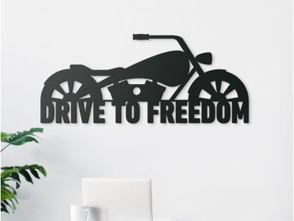 Obraz Harley - Drive to freedom (Farba obrazu Sivá, Rozmer obrazu 19,5 x 45,5 cm)