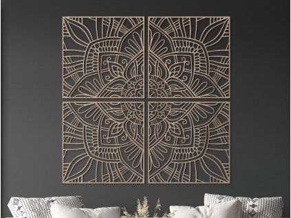 Viacdielna mandala na stenu Rovnováha (Farba obrazu Sivá, Rozmer obrazu 93 x 93,5 cm)