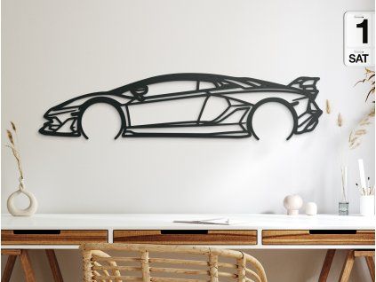 Obraz Lamborghini 22 Aventador SVJ (Farba obrazu Sivá, Rozmer obrazu 14,5 x 60 cm)