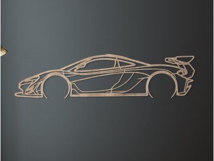 Drevený obraz McLaren P1 GTR (Farba obrazu Sivá, Rozmer obrazu 15 x 60 cm)