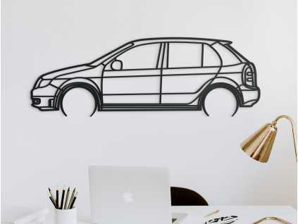 Minimalistický obraz Škoda Fabia (Farba obrazu Sivá, Rozmer obrazu 20,5 x 60 cm)