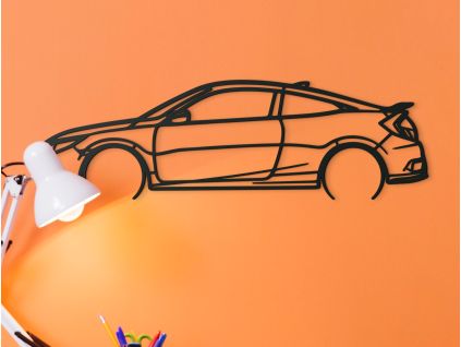 Drevený obraz auta Honda 19 Civic si (Farba obrazu Sivá, Rozmer obrazu 18 x 60 cm)