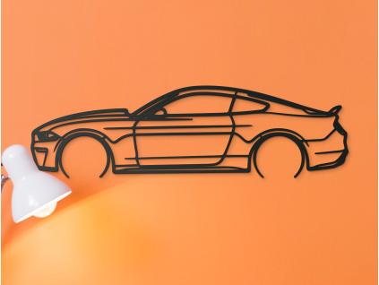 Drevený obraz auta na stenu Ford Mustang 55 (Farba obrazu Sivá, Rozmer obrazu 17,5 x 60 cm)