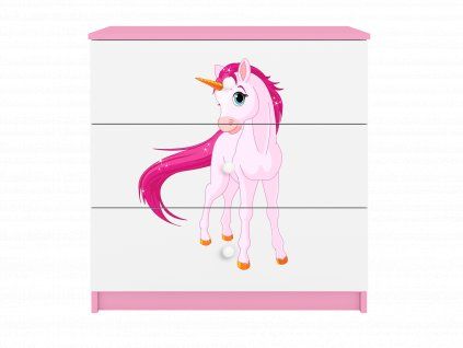 komoda s jednorožcom ružova 2