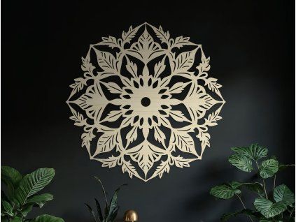 Mandala na stenu Kvetina (Farba obrazu Sivá, Rozmer obrazu 31,5 x 33 cm)
