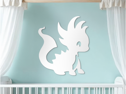 Detská nálepka na stenu Malý dráčik (Farba obrazu Sivá, Rozmer obrazu 31,5 x 21,5 cm)