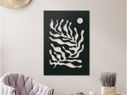 Abstraktný obraz na stenu Koraly (Farba obrazu Sivá, Rozmer obrazu 31,5 x 22 cm)