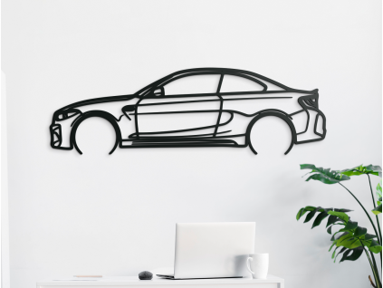 Drevená nálepka na stenu BMW M2 (Farba obrazu Sivá, Rozmer obrazu 18,5 x 60 cm)