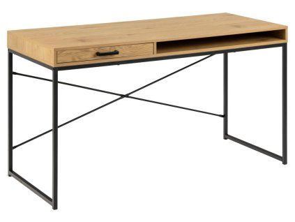 Písací stolík Seaford 140 - dub divoký / čierna