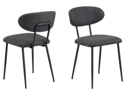 2x Jedálenská stolička Denise - tmavosivá / čierna