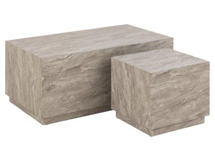 Set konferenčných stolíkov Dice (2 ks) - sivý mramor