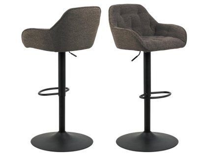 2x Barová stolička Brooke - taupe / čierna