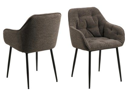 2x Jedálenské kreslo Brooke - taupe / čierna