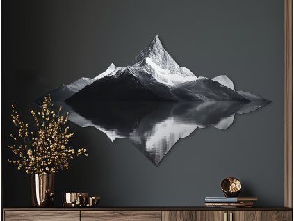 Minimalistický obraz Zrkadlo hory (Povrchová úprava Matná, Rozmer obrazu 24 x 45 cm)