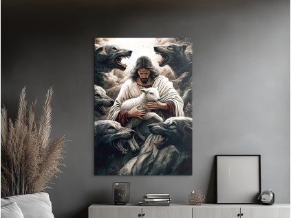 Moderný obraz Dobrý pastier (Farba rámu Bez rámu, Povrchová úprava Matná, Veľkosť obrazu A4)