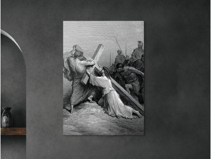 Obraz Ježiš padajúci pod krížom (Farba rámu Bez rámu, Povrchová úprava Matná, Veľkosť obrazu A4)